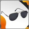 Stylish Pilot Full-Frame Metal Polarized Sunglasses For Men And Women | Black Lens And Steel Grey Frame | Hrs-Kc1019-Lgry-Bk-P