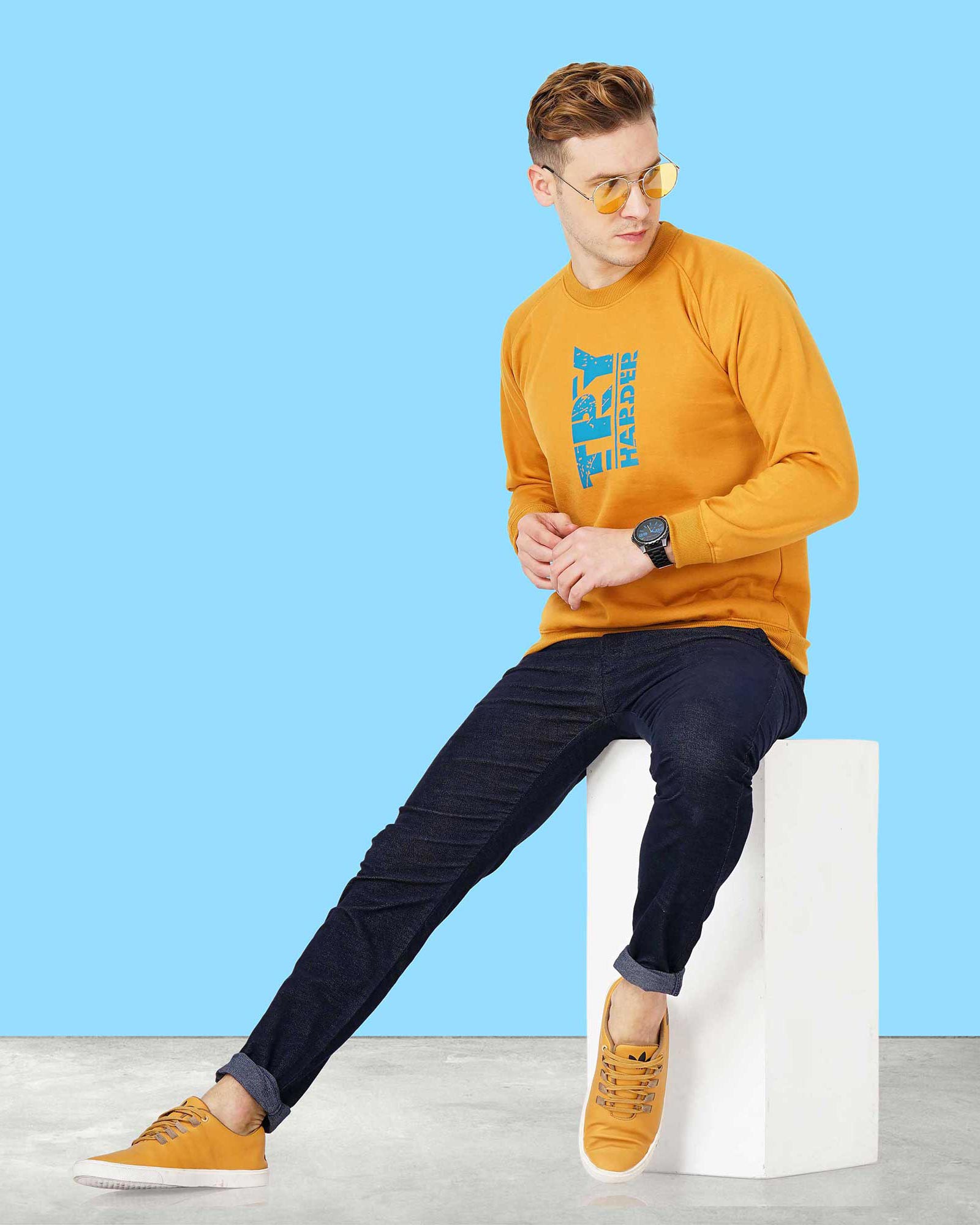 Mustard hotsell sweatshirt mens